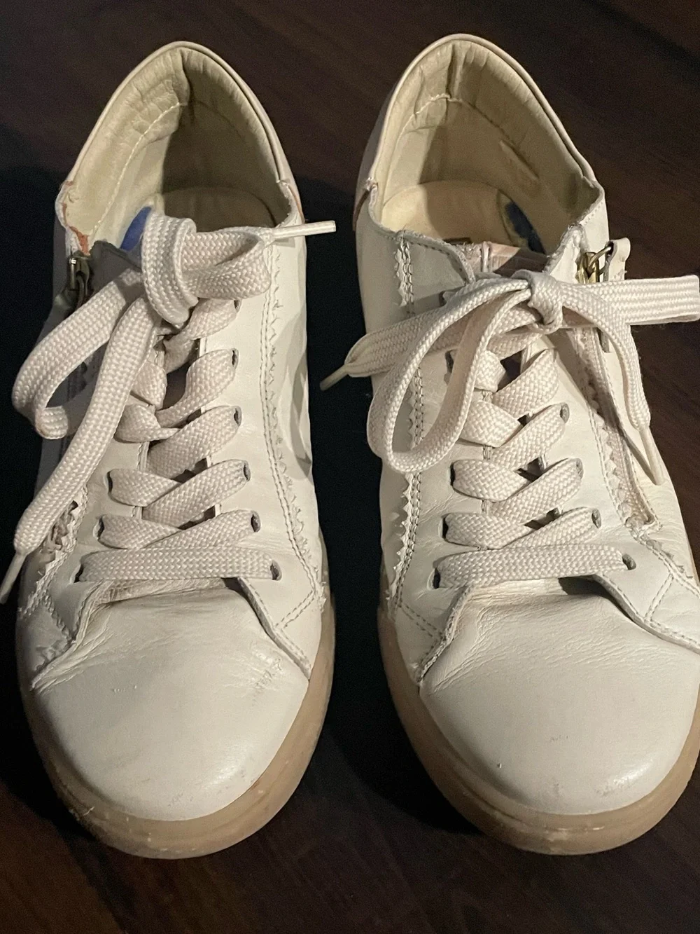 Pikolinos Women's White Leather Lace-Up w/ Side Zipper Sneakers EU 40 US 9-9.5